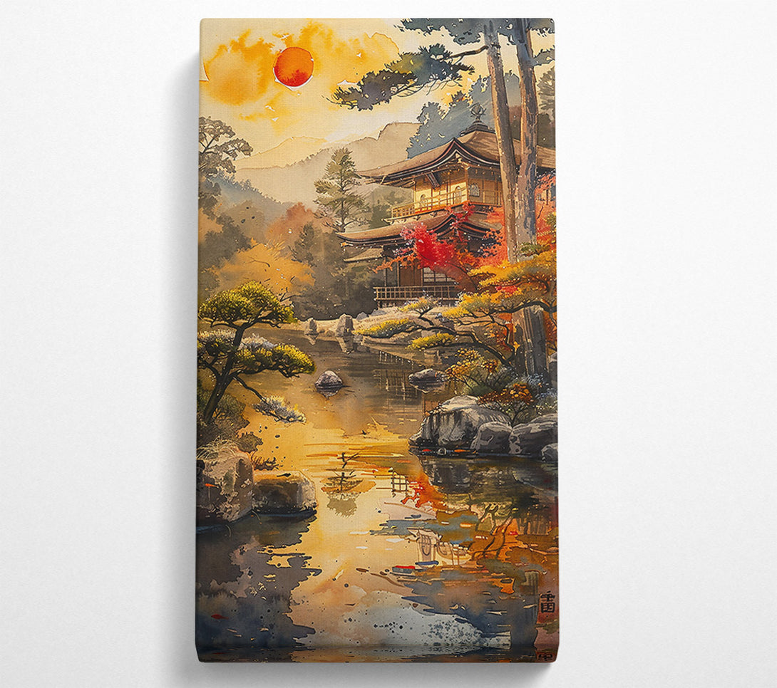  A Canvas Print of Golden Temple Reflections Canvas Art
