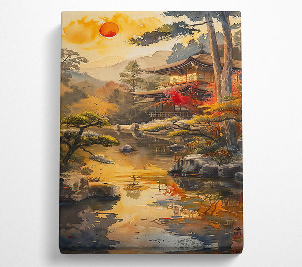  A Canvas Print of Golden Temple Reflections Canvas Art