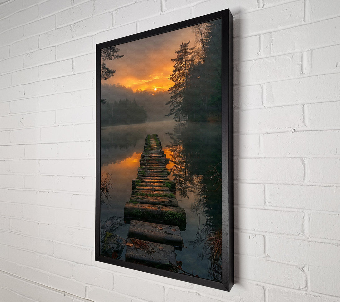  A Canvas Print of Golden Mist Pathway Canvas Art