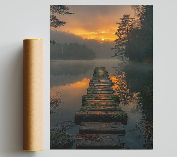 Golden Mist Pathway Poster