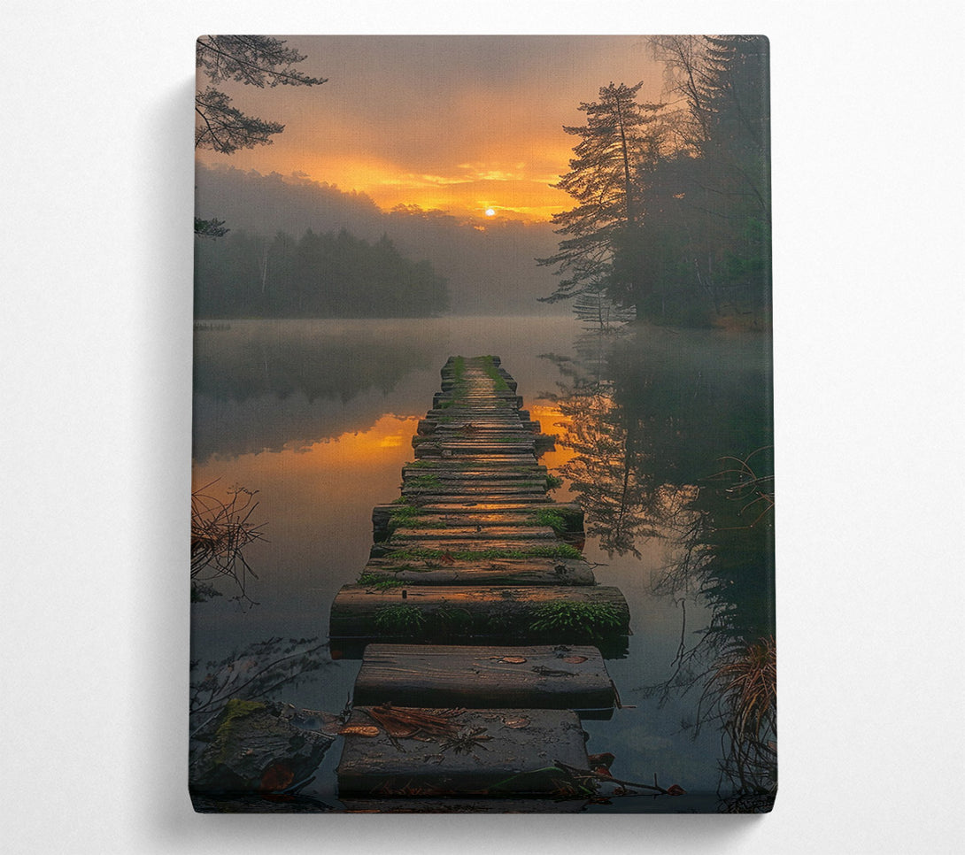  A Canvas Print of Golden Mist Pathway Canvas Art