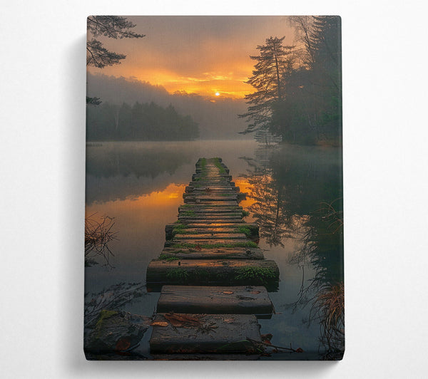  A Canvas Print of Golden Mist Pathway Canvas Art