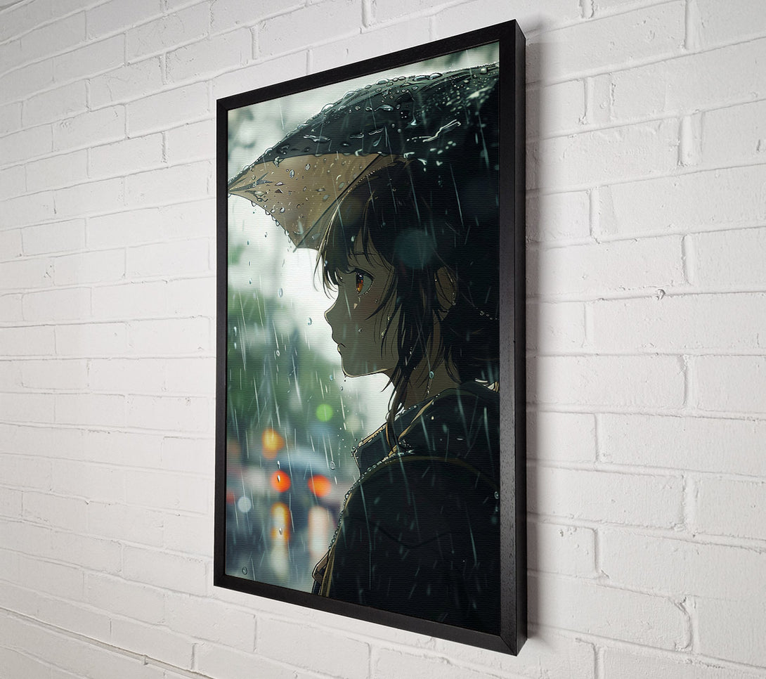  A Canvas Print of Green Umbrella Rain Canvas Art