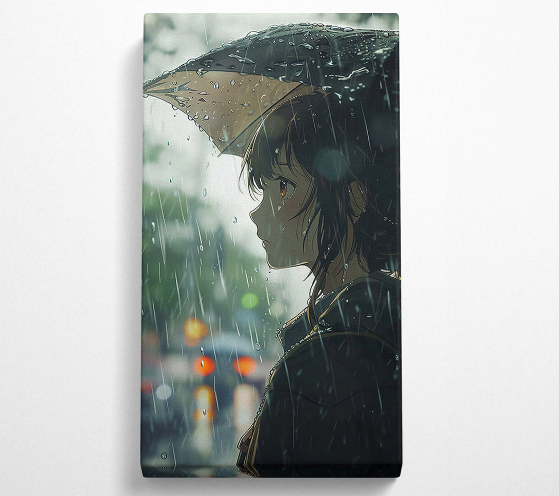  A Canvas Print of Green Umbrella Rain Canvas Art