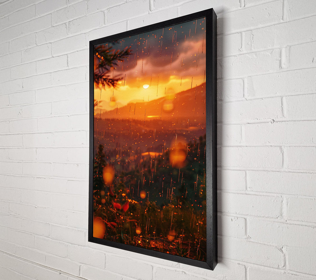  A Canvas Print of Golden Rain Sunset Canvas Print