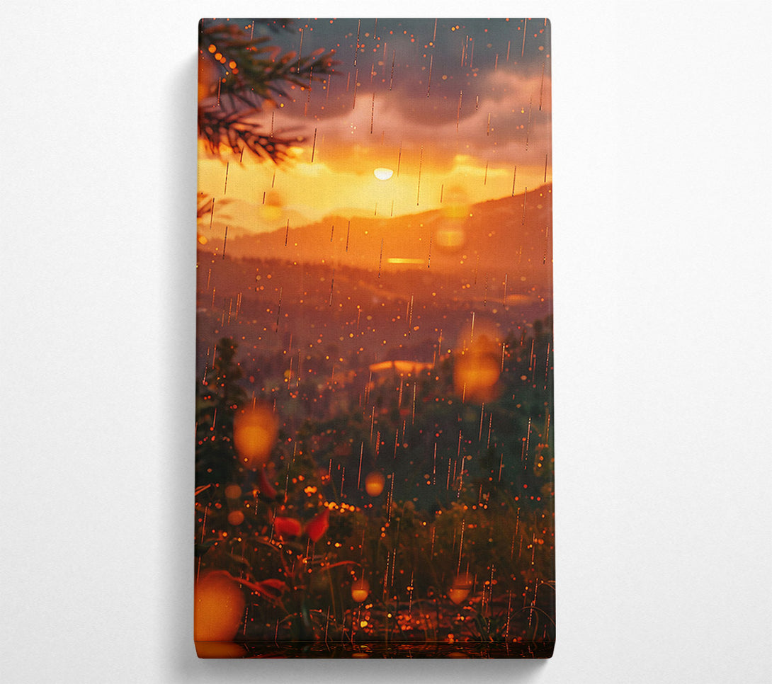  A Canvas Print of Golden Rain Sunset Canvas Print