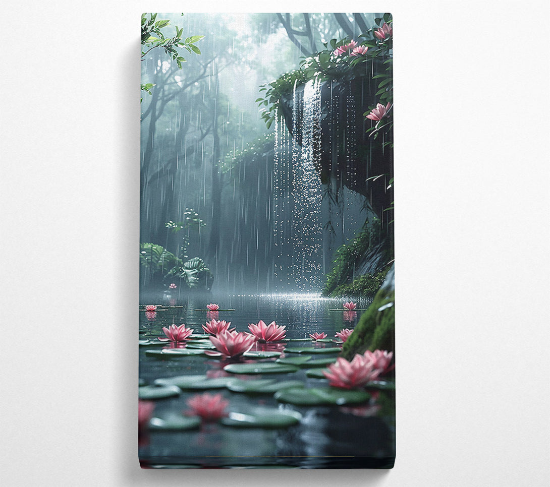  A Canvas Print of Green Rain And Lotus Canvas Art