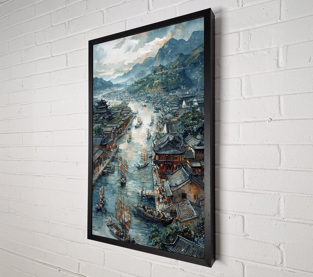  A Canvas Print of Blue City Waterway Canvas Art