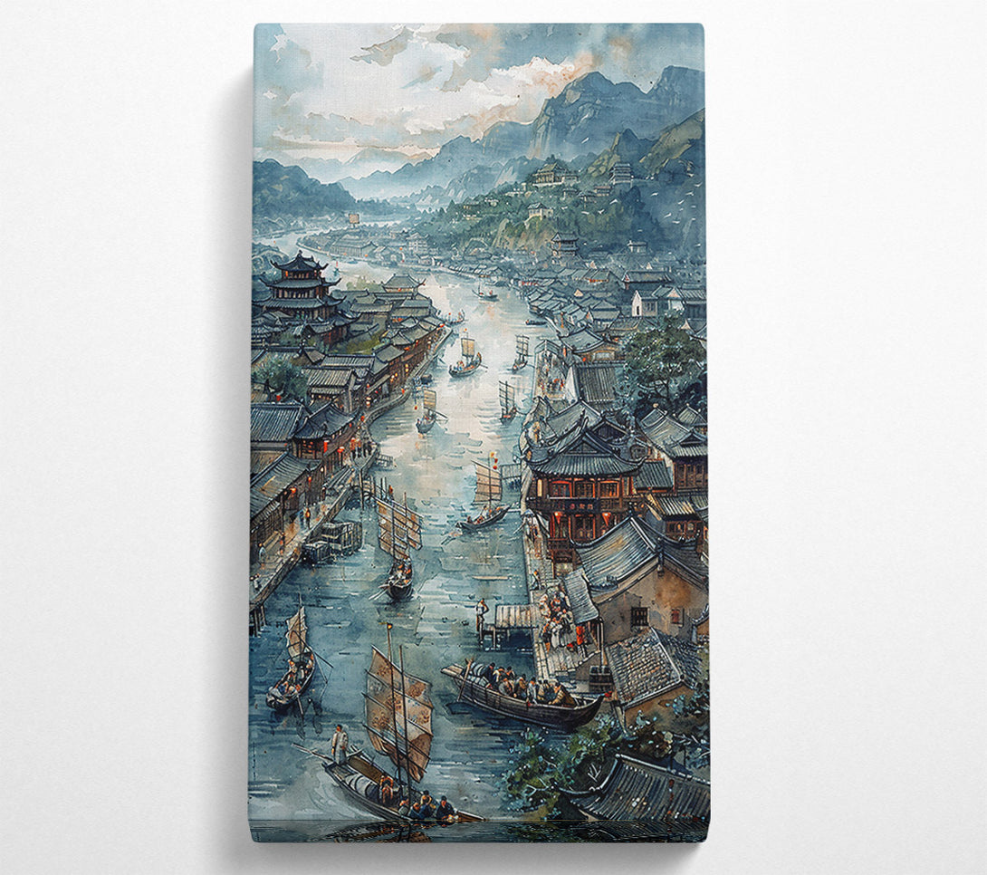  A Canvas Print of Blue City Waterway Canvas Art