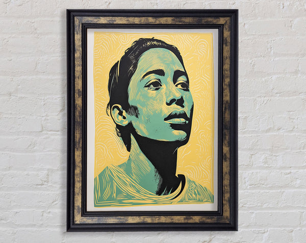 Green And Walnut Woman Framed Print