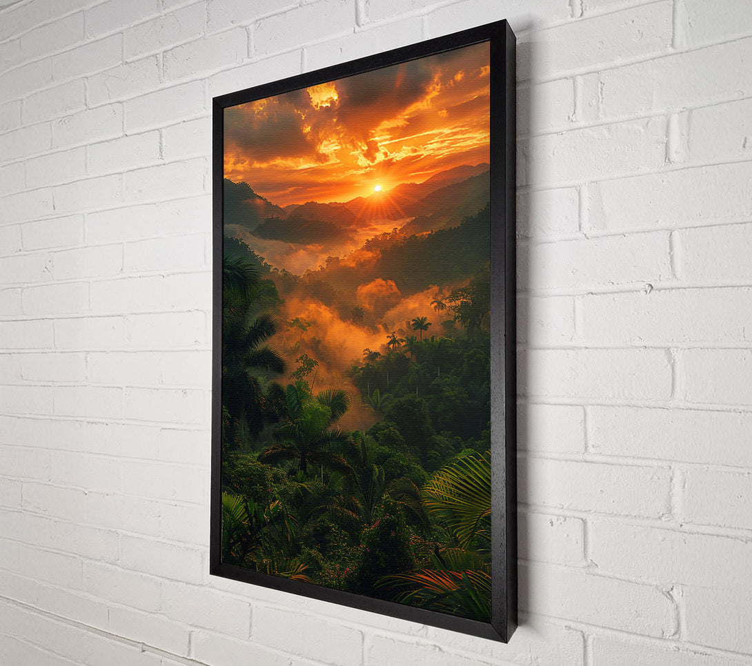  A Canvas Print of Golden Jungle Sunset Canvas Art