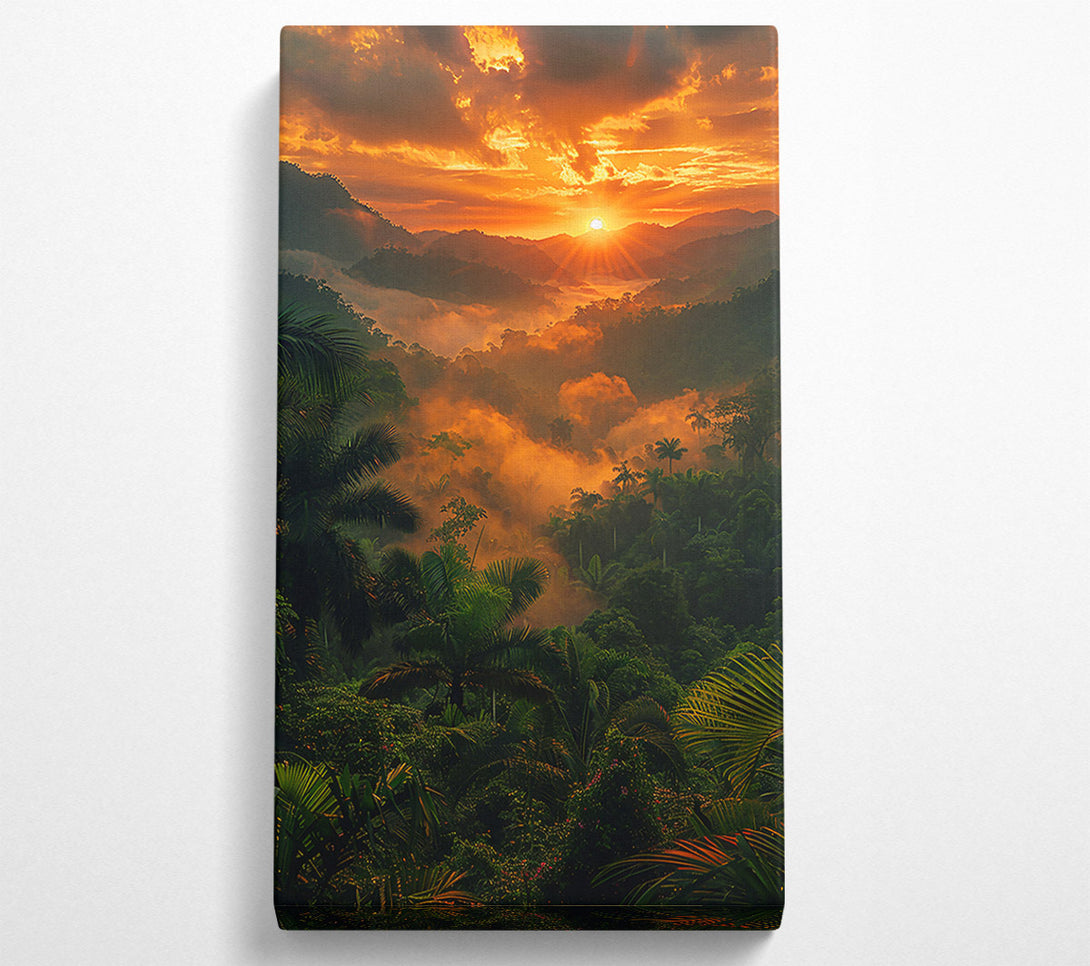  A Canvas Print of Golden Jungle Sunset Canvas Art