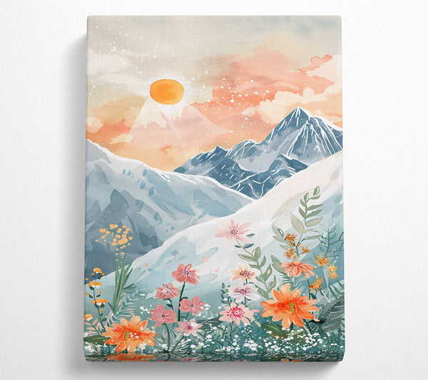  A Canvas Print of Orange Mountain Blooms Canvas Wall Art