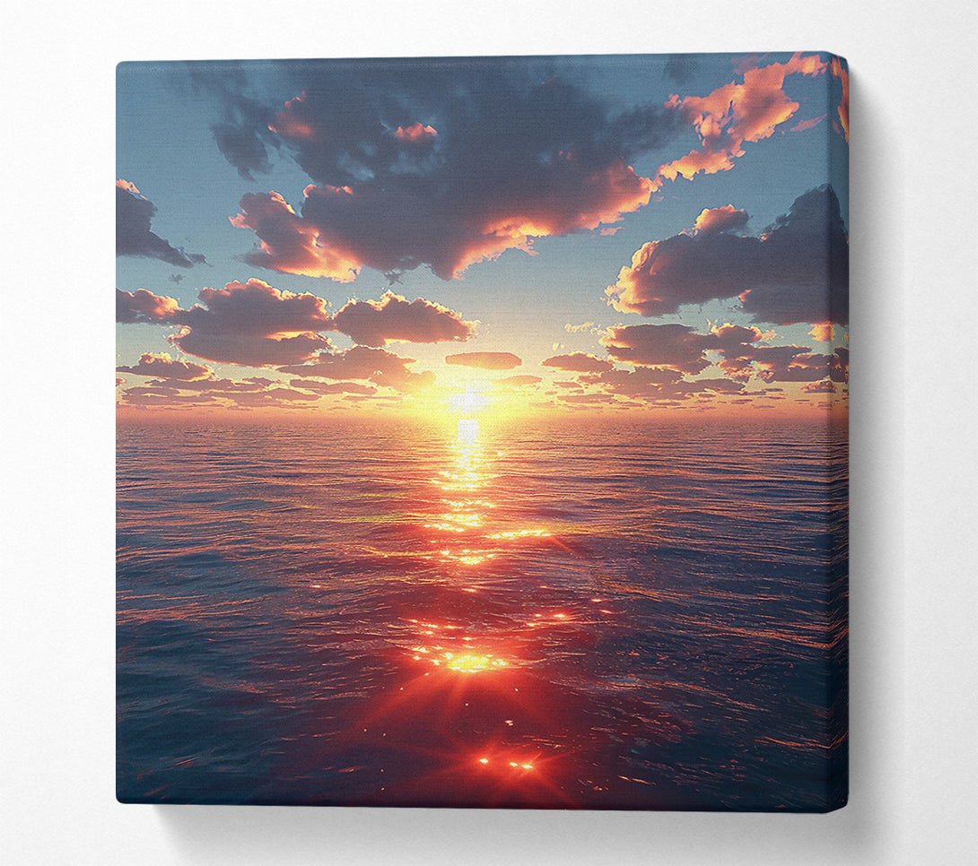  A Canvas Print of Golden Sunset Reflections Canvas Art