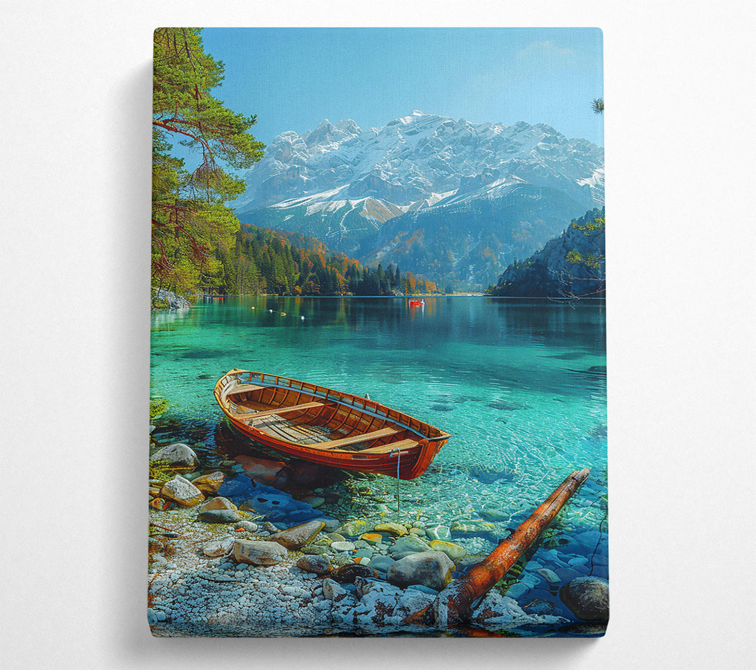  A Canvas Print of Emerald Mountain Lake Canvas Wall Art