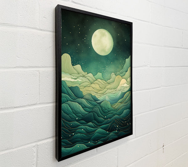 Green Dream Mountains Moon