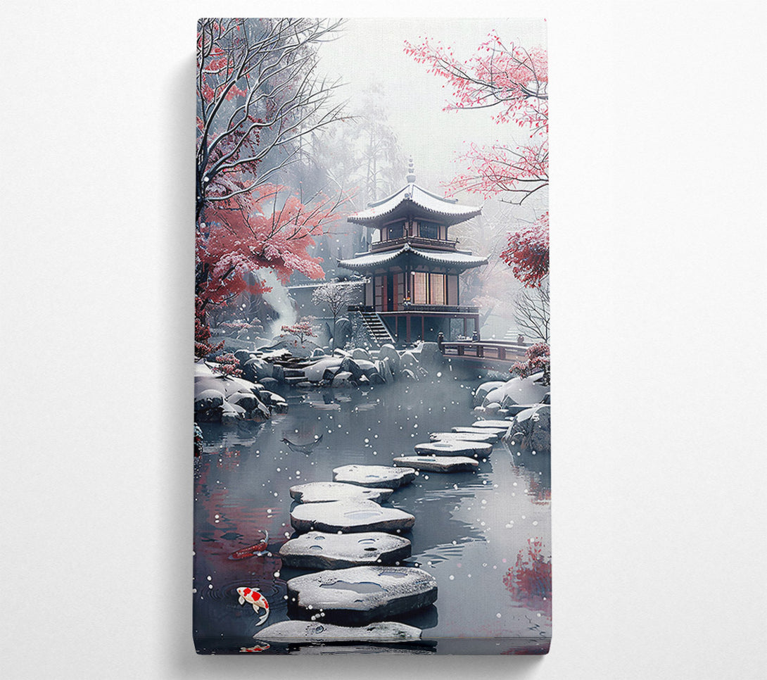  A Canvas Print of Pink Sky Pagoda Pond Canvas Wall Art