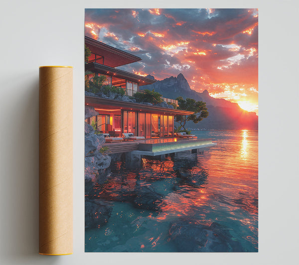 Sunset Oasis Glow Print