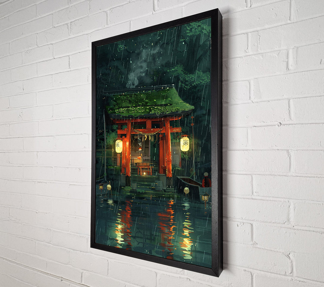  A Canvas Print of Red Rain Gate Canvas Print