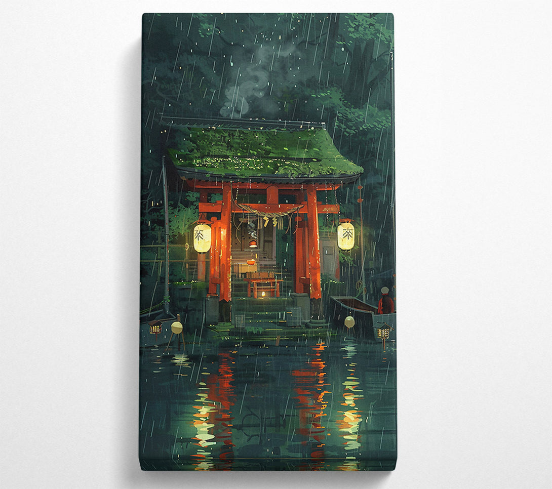  A Canvas Print of Red Rain Gate Canvas Print