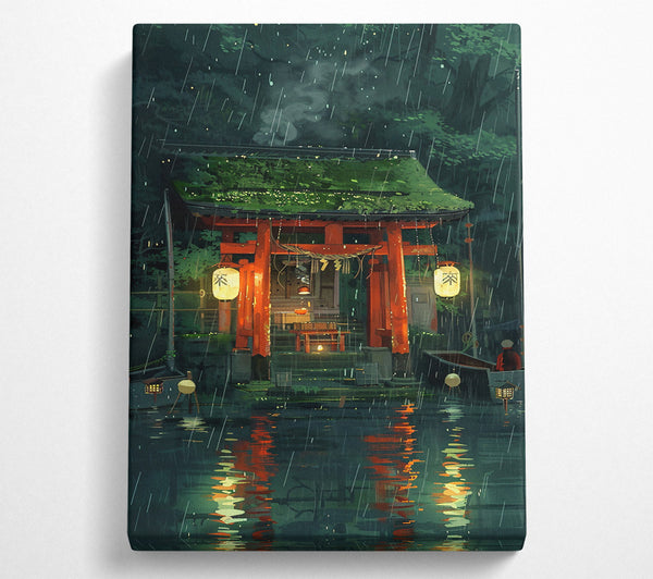  A Canvas Print of Red Rain Gate Canvas Print