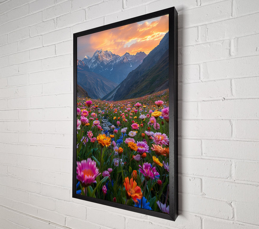  A Canvas Print of Pink Sunset Meadow Canvas Print