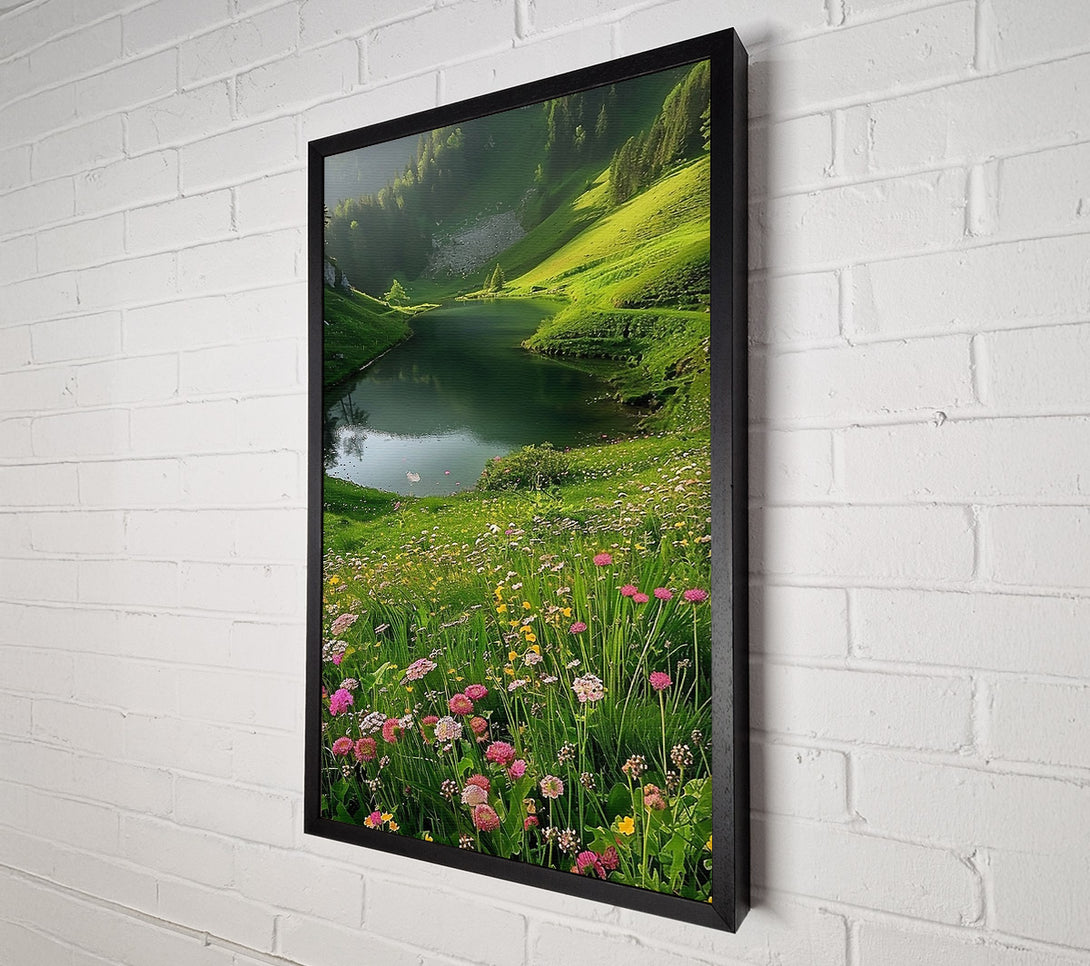  A Canvas Print of Emerald Meadow Lake Canvas Wall Art