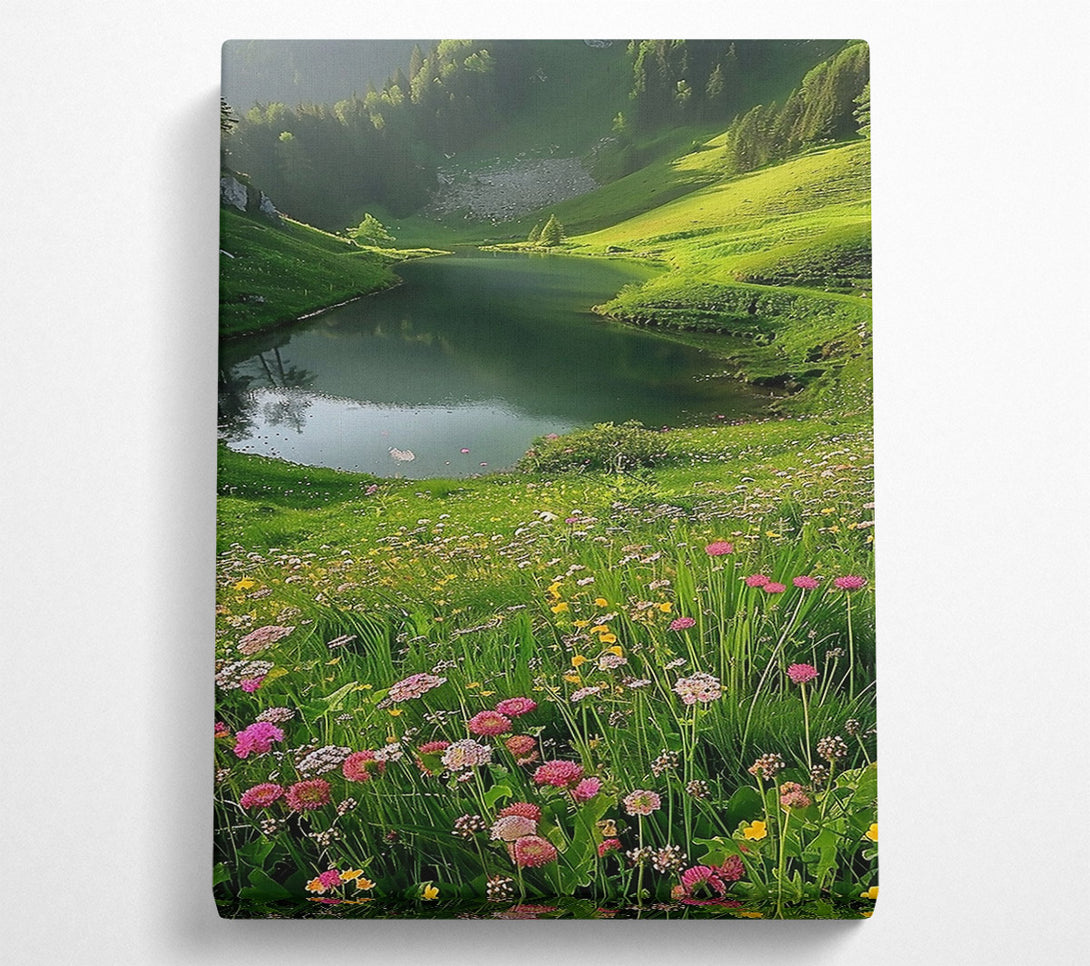  A Canvas Print of Emerald Meadow Lake Canvas Wall Art