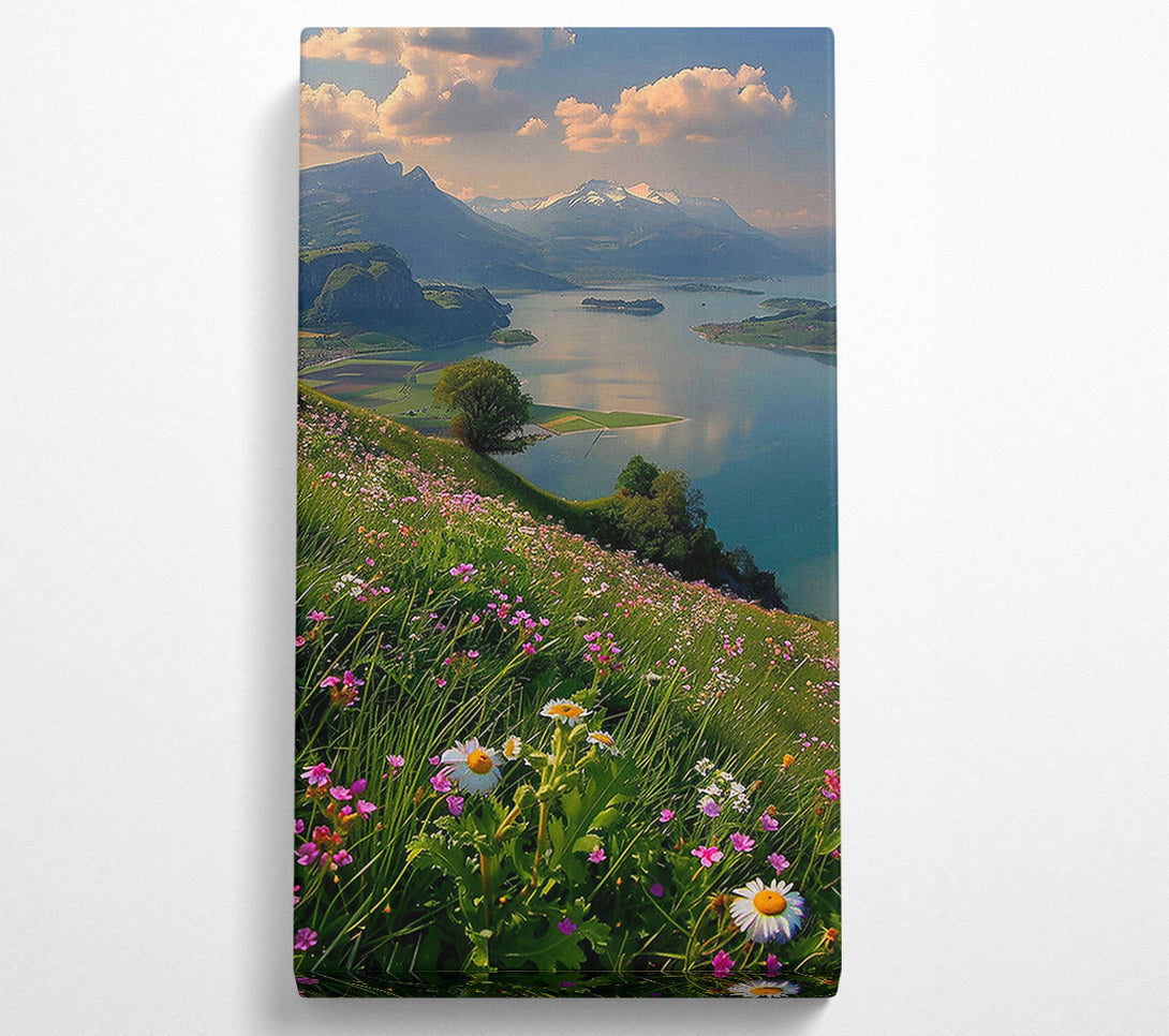 A Canvas Print of Green And White Mountain View Canvas Wall Art