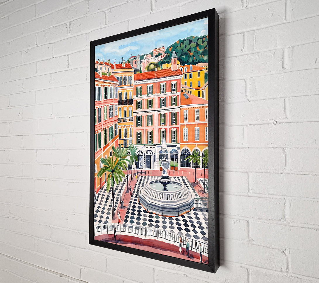  A Canvas Print of Peachy City Fountain Canvas Wall Art