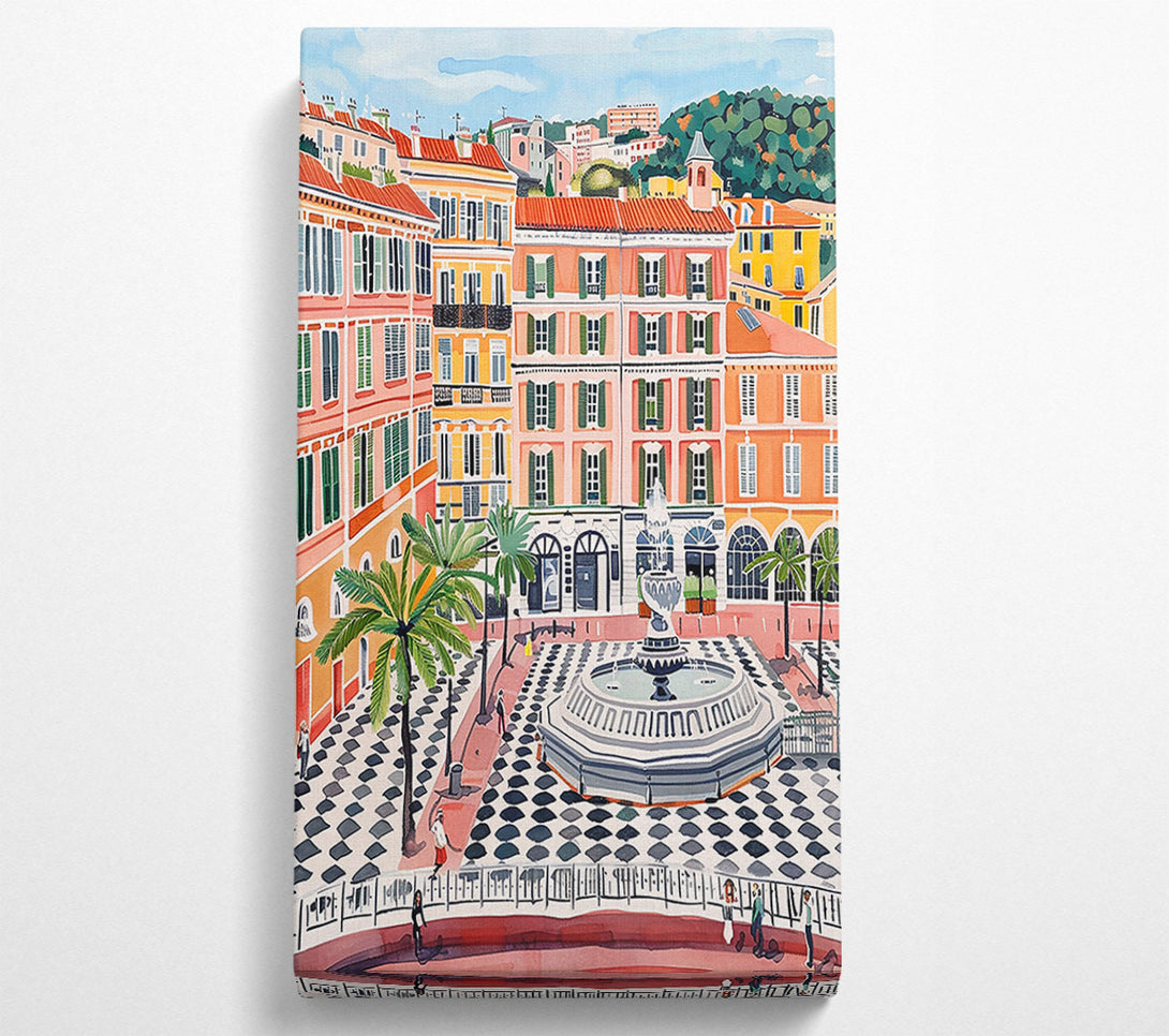  A Canvas Print of Peachy City Fountain Canvas Wall Art