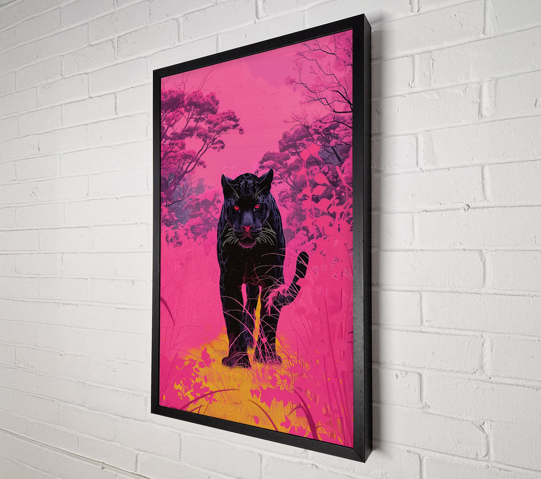  A Canvas Print of Pink Jungle Panther Canvas Art