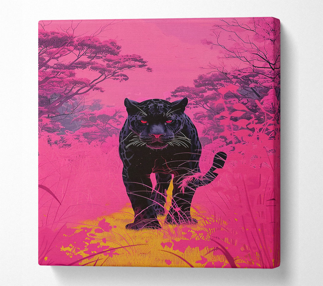 A Canvas Print of Pink Jungle Panther Canvas Art