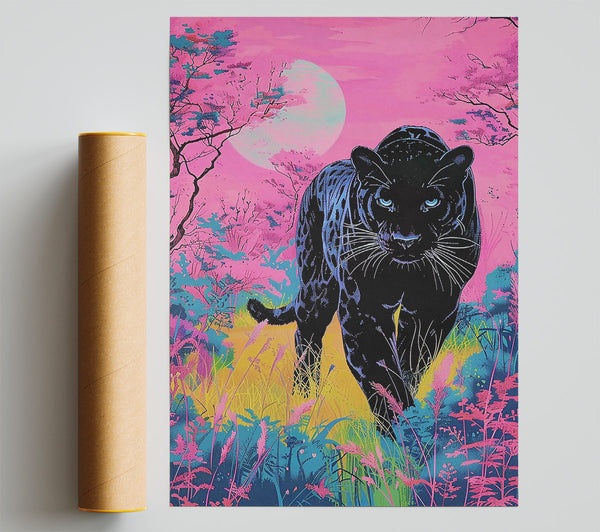 Pink Panther'S Gaze. Giclee Print