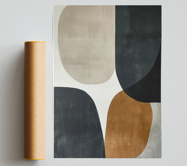 Mustard Stone Shapes Giclee Print