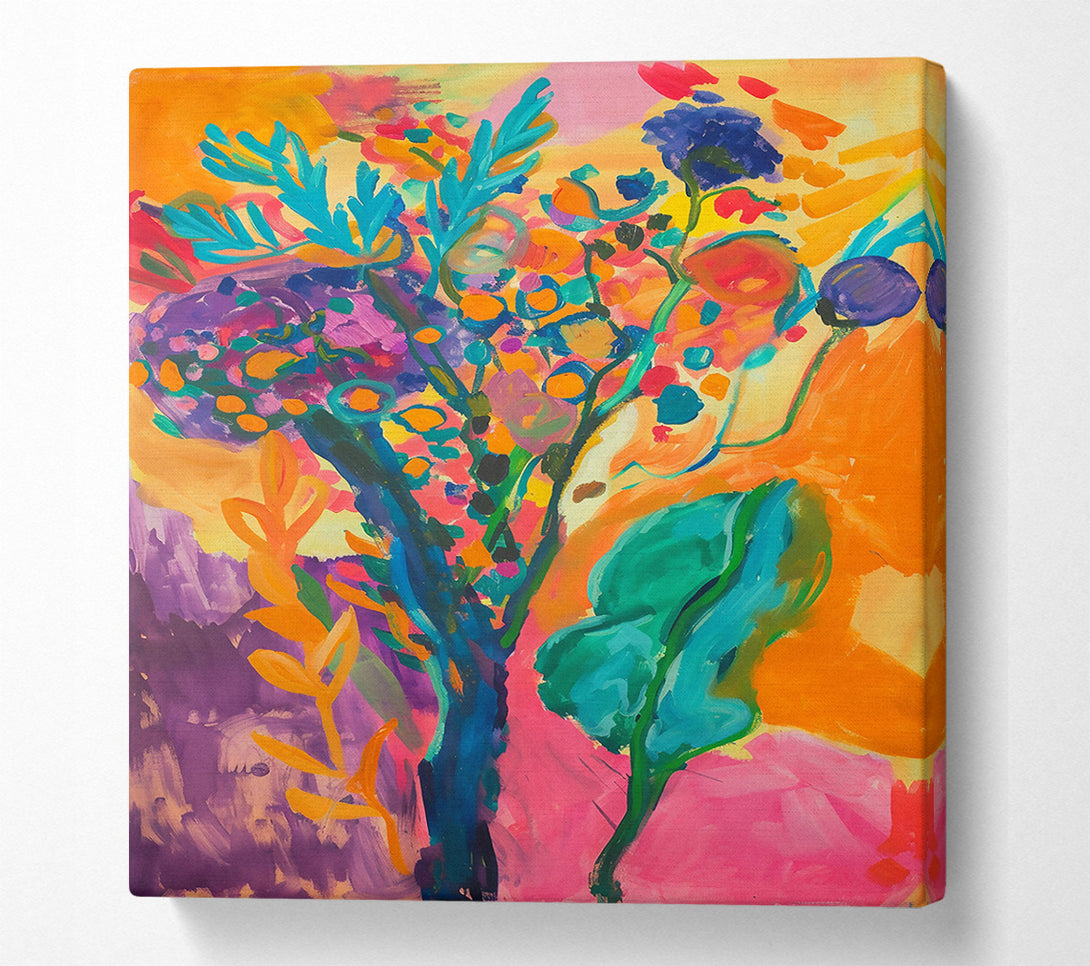  A Canvas Print of Orange Floral Dreams Canvas Art