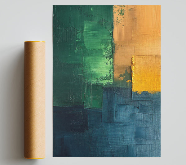 Green Orange And Blue Poster