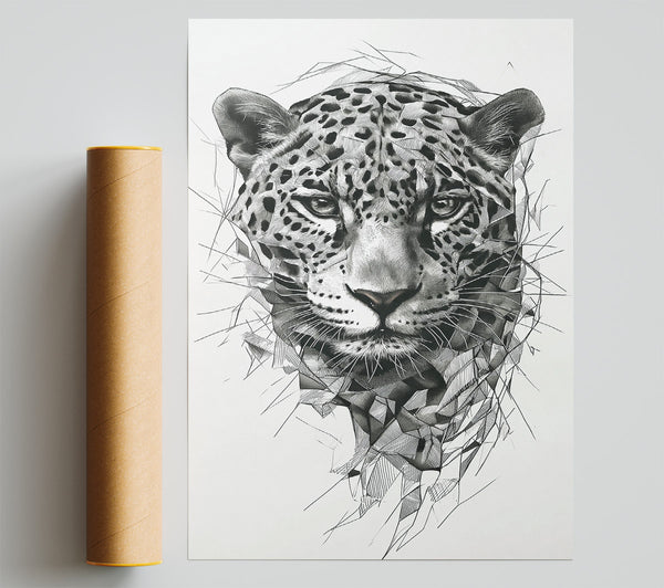 White Jaguar Gaze Print