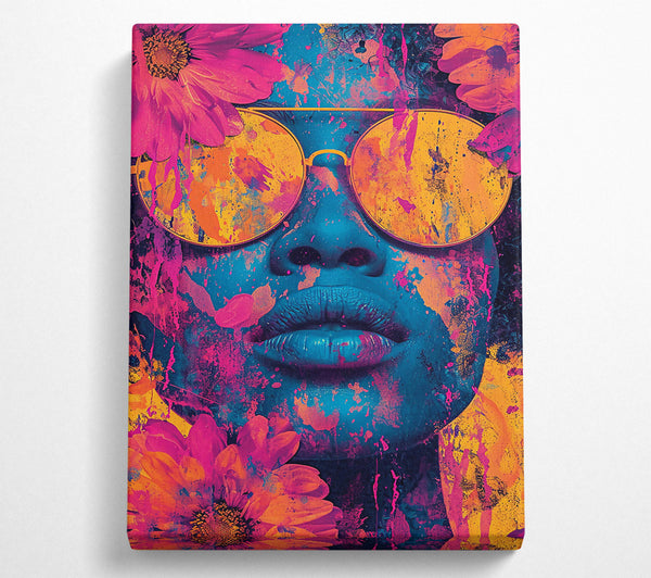  A Canvas Print of Blue Floral Vision Canvas Art