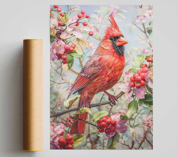 Crimson Cardinal'S Bloom Print