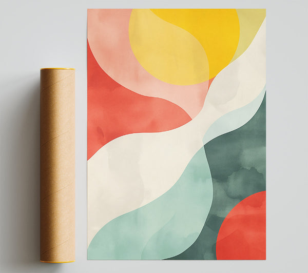 Red And Green Curves Print