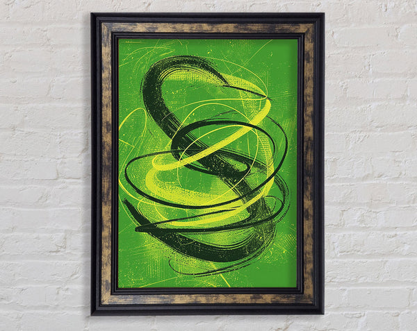 Green Spirals Framed Print