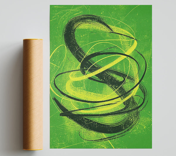 Green Spirals Poster