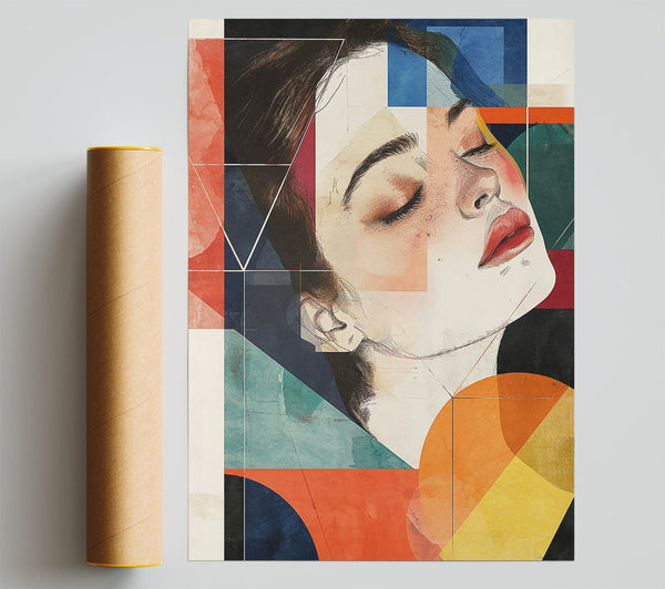 Orange Geometric Dream Giclee Print