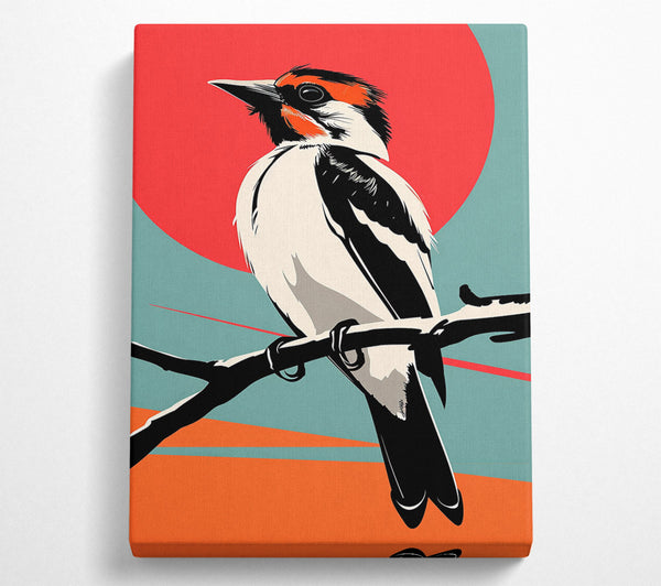  A Canvas Print of Red Bird On Branch Canvas Print