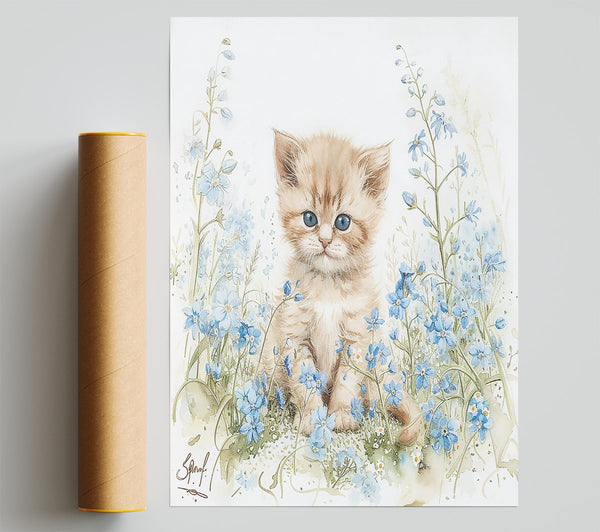 Bluebell Kitten Dreams Giclee Print