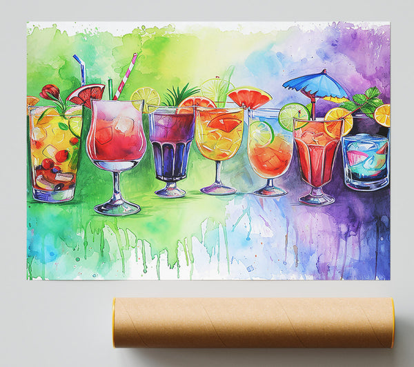 Red Rum Cocktails Poster
