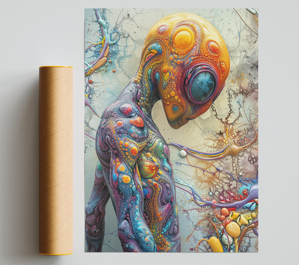 Yellow Cosmic Being Print