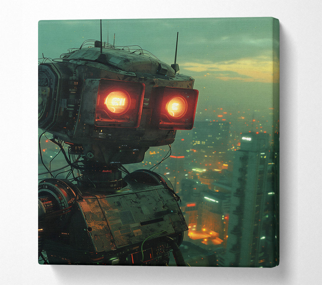  A Canvas Print of Green City Sentinel Canvas Wall Art