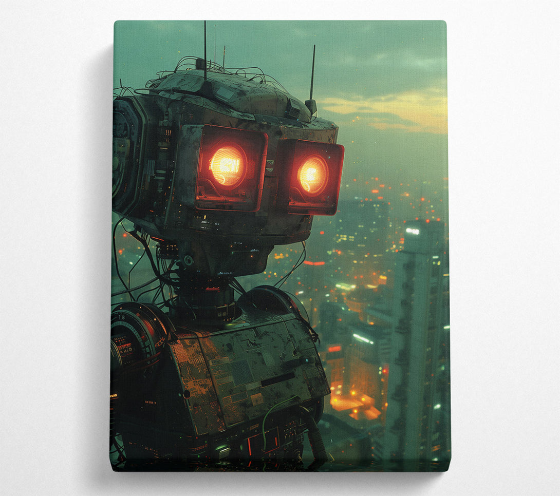  A Canvas Print of Green City Sentinel Canvas Wall Art